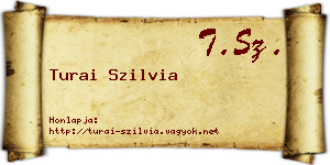 Turai Szilvia névjegykártya